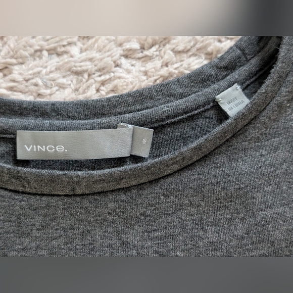 Title: Vince Heather Gray Asymmetrical Seam Fit & Flare Dress – Size M - Picture 6 of 12